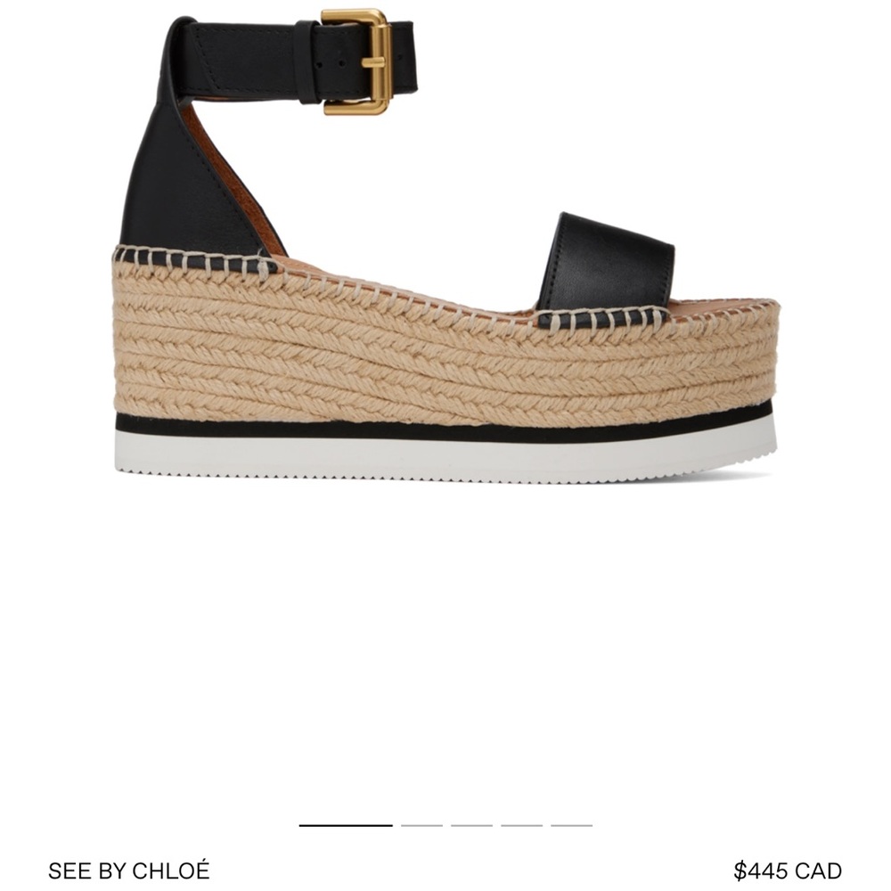 SEE BY CHLOE: Black Glyn Espadrille Sandals
